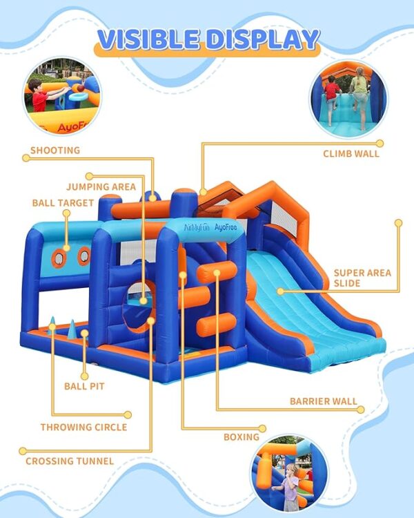 AirMyFun Inflatable Bounce House with Slide & Ball Pool