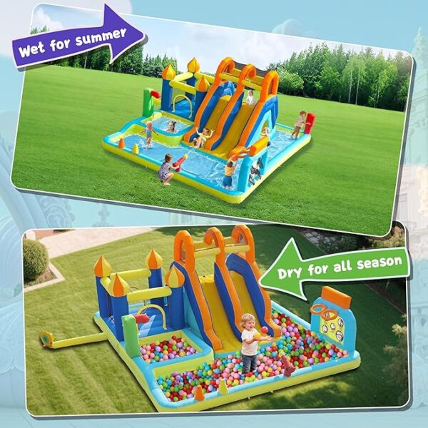 Backyard Inflatable Water Slide & Bounce House – 680W Blower Included - Image 5