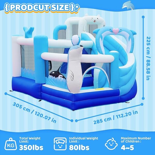 Inflatable Ocean Bounce House with Slide & Ball Pit - Image 2