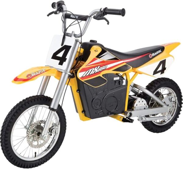 Razor MX650 Dirt Rocket – Electric Off-Road Motocross Bike, Yellow.